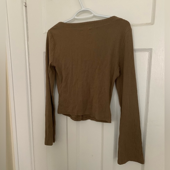 The Gap Modern Rib Cardigan (color: dried moss green) - Picture 3 of 3